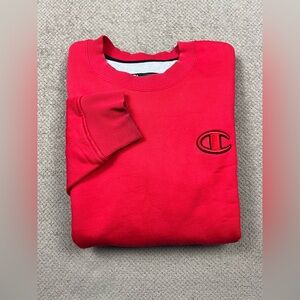 Champion Vintage Y2K Men’s Large Red Crewneck Long Sleeve Pullover Sweatshirt